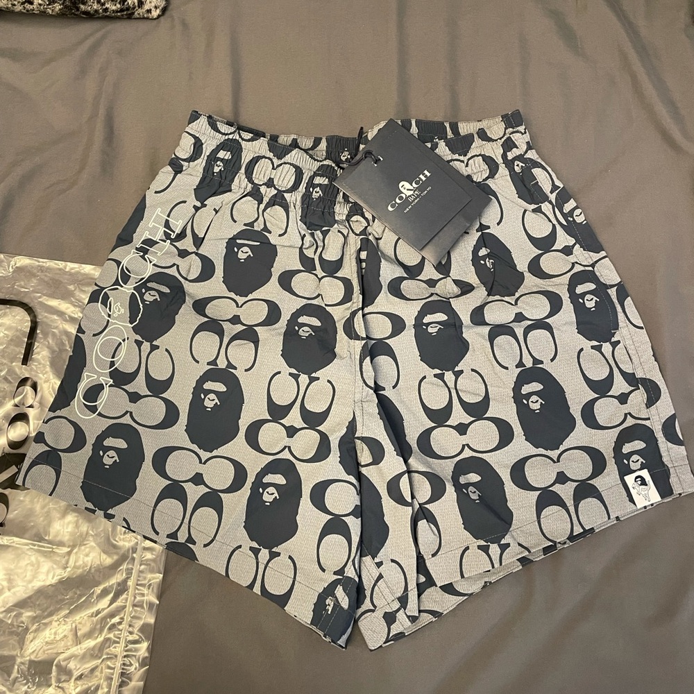 (SOLD!) Bape x Coach Navy Blue Shorts